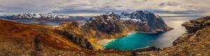 Summit Mountain Ryten las Islas Lofoten en Noruega